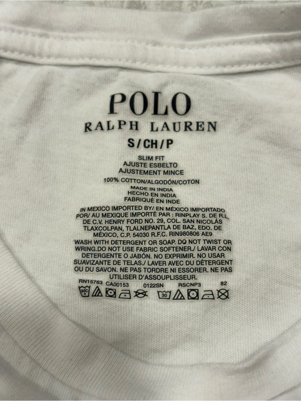 Polo Ralph Lauren White Slim Fit Logo Cotton Knit Crew Neck Tee Shirt Mens S